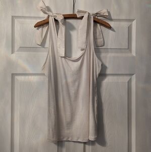 A New Day White Bow‑Strap Tank Top | Women’s XXL | Cute Summer Top